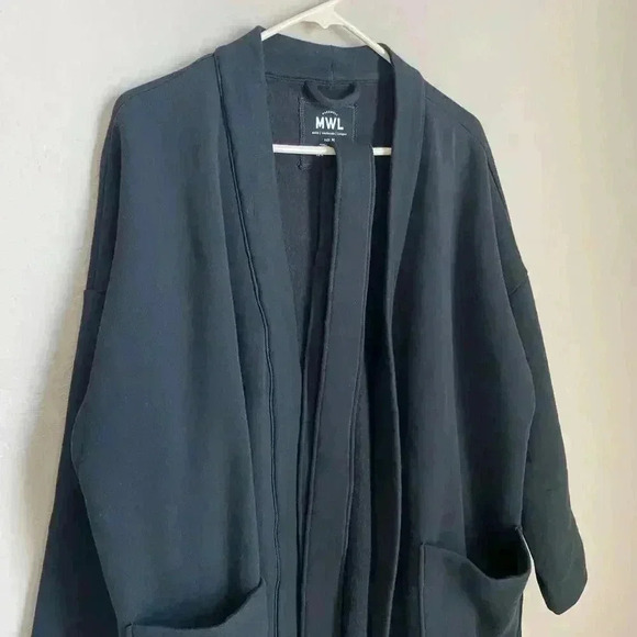 Madewell MWL Betterterry Wrap Sweatshirt Jacket Black Size Medium - Picture 3 of 14